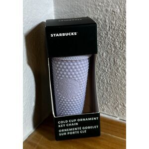 Starbucks Cold Cup Ornament Key Chain in Studded Lilac